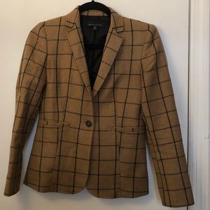Ladies Brooks Brothers tan windowpane blazer